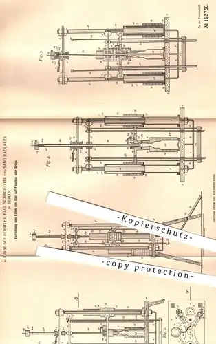 original Patent - August u. Paul Schroedter / Salo Radlauer , Berlin , 1900 , Füllen von Bier auf Flaschen u. Krüge !!!