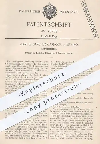 original Patent - Manuel Sanchez Carmona , Mexiko , Mexico | 1899 , Schreibmaschine , Schreibmaschinen !!!