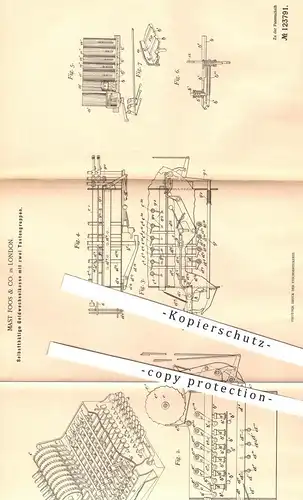 original Patent - Mast Foos & Co. in London , 1899 , Geldwechselkasse mit zwei Tastengruppen | Kasse , Geldkasse