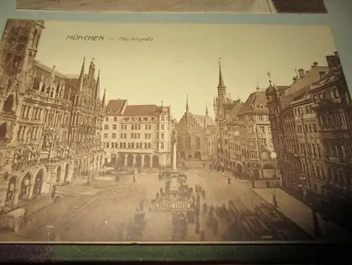 7x alte Ansichtskarten , Dresden und München , Albumseite , Album , AK !!!
