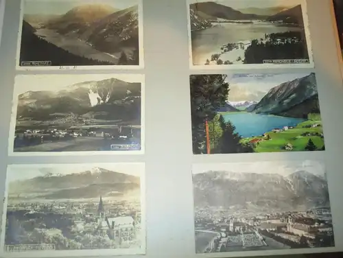 12x alte Ansichtskarten , Jenbach , Perisau , Achensee , Innsbruck , Bad Oberdorf , Hindelang , Albumseite , Album , AK