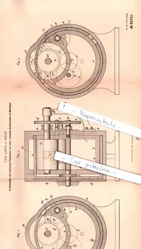 original Patent - Carl Kappa in Berlin , 1894 , Kraftmaschine mit Flügelkolben !!!