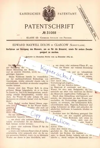 original Patent - Edward Maxwell Dixon in Glasgow , Schottland , 1883 , Chemische Apparate und Processe !!!