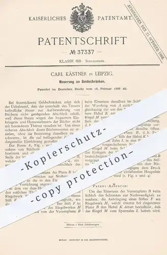 original Patent - Carl Kästner , Leipzig , 1886 , Geldschränke , Tresor , Safe , Panzerschrank | Schloss , Schlosser !!