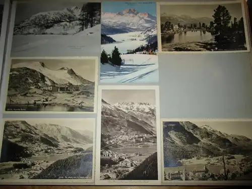 10x Ansichtskarten , Silvaplana , Fuorcla Surlej , St. Moritz , Albumseite , Album , AK !!!