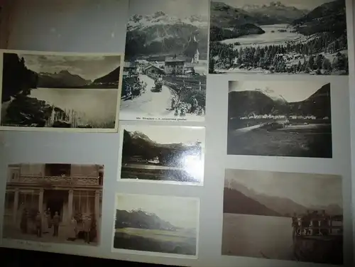 14x Ansichtskarten / Fotos - Bergün / Bravuogn , Silvaplana , Hotel , Chasellas , Albumseite , Panorama , Album , AK !!!