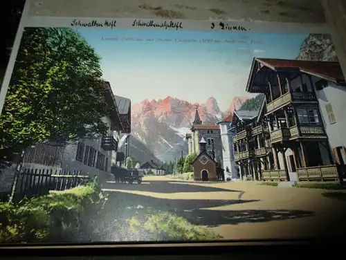 13x Ansichtskarte Toblach , Cortina d&rsquo;Ampezzo , Landro , Venezia auf Albumseite , Panorama , Album , Postkarte , A