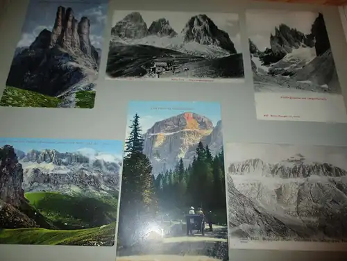 7x Ansichtskarte Sellajoch , Sella , Gröden Albumseite , ca. 1909 , Album , Postkarte , AK !!!