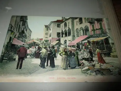 5x Ansichtskarte / Fotos Locarno ca. 1903 auf Albumseite , Isola Madre , Album , Postkarte , AK !!!