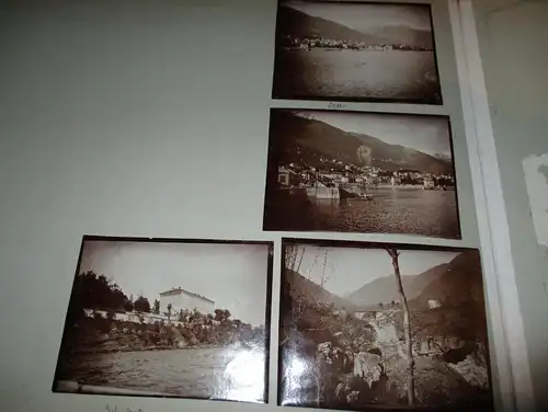 5x Ansichtskarte / Fotos Locarno ca. 1903 auf Albumseite , Isola Madre , Album , Postkarte , AK !!!