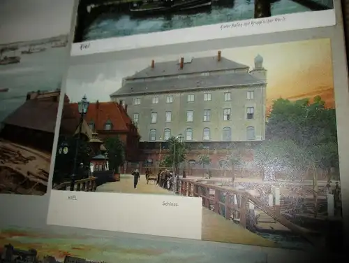 5x Ansichtskarte Kiel 1903 auf Albumseite , Panorama , Album , Postkarte , AK !!!