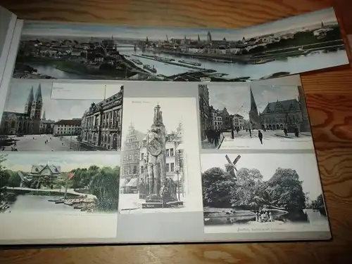 11x Ansichtskarte Bremen 1903 auf Albumseite , Panorama , Album , Postkarte , AK !!!