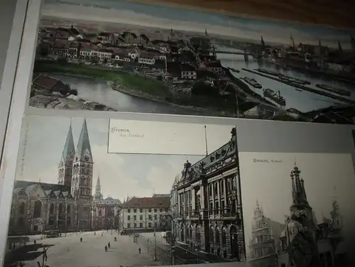 11x Ansichtskarte Bremen 1903 auf Albumseite , Panorama , Album , Postkarte , AK !!!