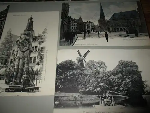 11x Ansichtskarte Bremen 1903 auf Albumseite , Panorama , Album , Postkarte , AK !!!