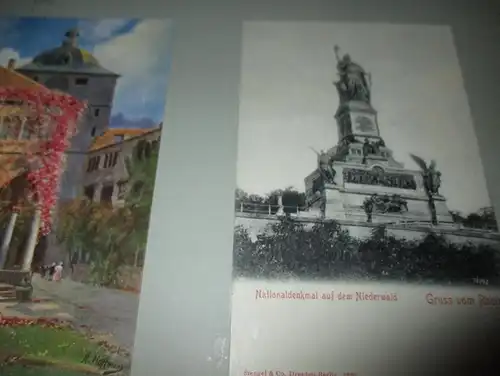 10x Ansichtskarte Heidelberg , Rüdesheim , Köln 1903 auf Albumseite , Rhein , Album , Postkarte , AK !!!