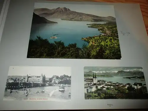 5x Ansichtskarte Weggis , Luzern von 1902 auf Albumseite , Album , Postkarte , AK !!!