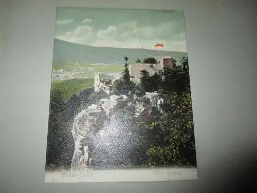 4x Ansichtskarte Baden-Baden und Axenstein auf Albumseite , Album , Postkarte , AK !!!