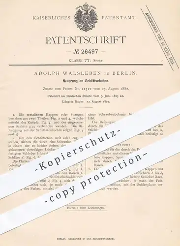 original Patent - Adolph Walsleben , Berlin , 1883 , Schlittschuhe , Schlittschuh | Schuhe , Schuh , Wintersport , Sport
