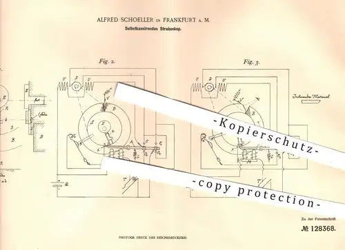 original Patent - A. Schoeller , Frankfurt / Main 1899 , Selbstkassierendes Stroboskop | Blitz , Blitzlicht , Fotografie