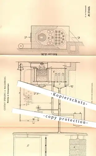 original Patent - Gustav Sperling , Magdeburg , 1886 , Heizungsanlage , Heizung , Heizungen | Zentralheizung , Ofen !!!