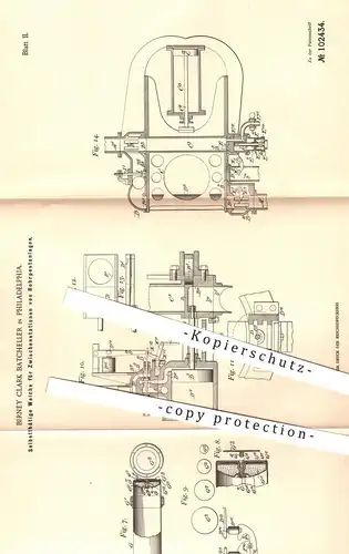 original Patent - Birney Clark Batcheller in Philadelphia , USA , 1897 , Weiche für Stationen der Rohrpost | Post !!!