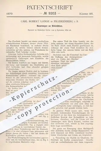 original Patent - Carl Robert Lange , Frankenberg , 1879 , Webstuhl , Webstühle | Weben , Weber , Weberei !!!