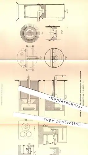 original Patent - C. Scheide , Müncheberg , 1879 , Rauchverbrennung bei Heizungen u. Feuerungen | Heizung , Ofen , Öfen