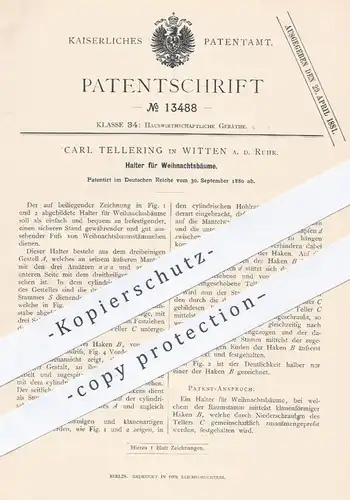 original Patent - Carl Tellering , Witten / Ruhr , 1880 , Ständer für Weihnachtsbäume | Weihnachtsbaum , Christbaum !