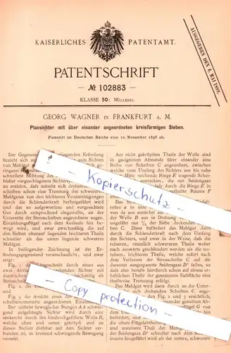 original Patent - Georg Wagner in Frankfurt a. M. , 1896 , Müllerei !!!