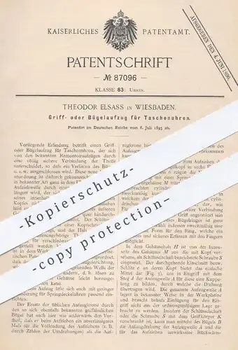 original Patent - Theodor Elsass , Wiesbaden , 1895 , Aufzug für Taschenuhren | Uhr , Uhren , Uhrwerk , Uhrmacher !!!