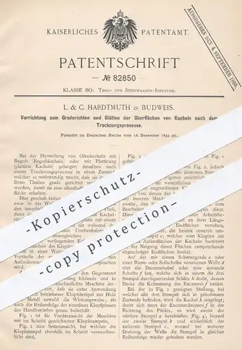 original Patent - L. & C. Hardtmuth in Budweis , 1894 , Glätten von Kacheln nach der Trocknung | Kachel , Ziegel !!!