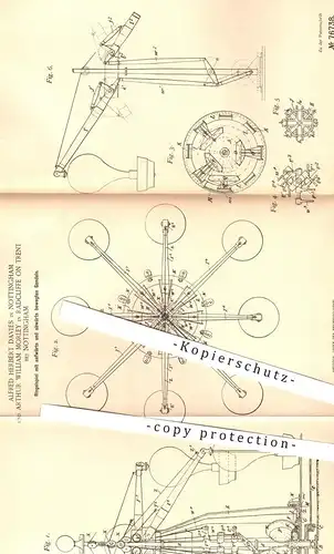 original Patent - A. Herbert Davies , Nottingham u. Arthur W. Morley , Radcliffe on Trent , 1893 , Karussell , Carousel