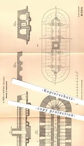 original Patent - A. Peipe , Haynau Schlesien , 1886 , Ziegelbrennofen , Ziegelbrennöfen , Ziegel , Porzellan , Steingut