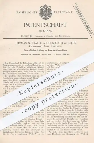 original Patent - Thomas Whitaker , Horsforth / Leeds , Grafschaft York , England , 1888 , Hebekran für Ausgrabungen !!