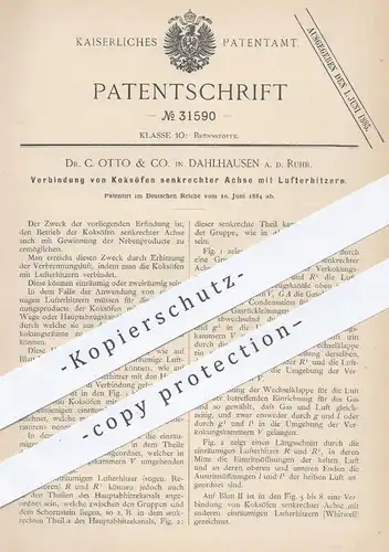 original Patent - Dr. C. Otto & Co. , Dahlhausen / Ruhr , 1884 , Koksofen , Koksöfen | Koks , Kohle , Brennstoff , Ofen