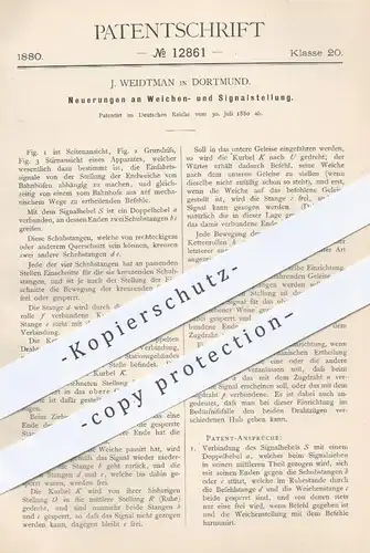 original Patent - J. Weidtman , Dortmund , 1880 , Weichenstellung , Signalstellung | Eisenbahn Weichen | Eisenbahnen !!!