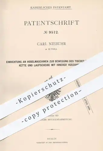 original Patent - Carl Niebuhr , Hamburg Altona 1879 , Hobelmaschine , Hobelmaschinen | Hobel , Hobeln , Holz , Metall !