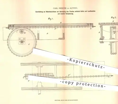 original Patent - Carl Niebuhr , Hamburg Altona 1879 , Hobelmaschine , Hobelmaschinen | Hobel , Hobeln , Holz , Metall !