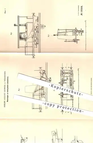 original Patent - Philipp August Lemmer , Wiesbaden , 1881 , Gebirgsbahn - Lokomotiven | Eisenbahn , Eisenbahnen , Bahn