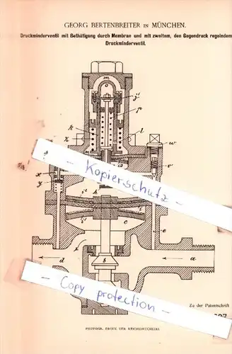 Original Patent  - Georg Bertenbreiter in München , 1893 , Maschinenelemente !!!