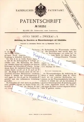 Original Patent  - Otto Thost in Zwickau i. S. , 1890 , Dampfkessel nebst Ausrüstung !!!