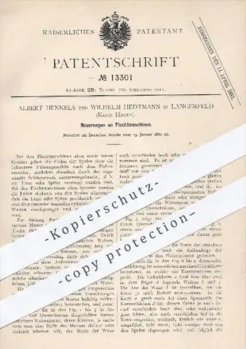 original Patent - A. Henkels , W. Hedtmann , Lagerfeld / Hagen , 1880 , Flechtmaschinen | Flechten , Stricken !!