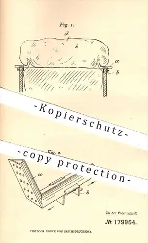 original Patent - Marta Uschold / Wittkowski , München , 1906 , Luftaustausch an Betten | Bett , Möbel , Lüftung !!!