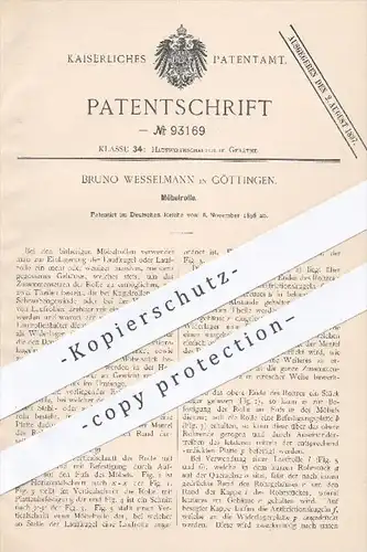 original Patent - Bruno Wesselmann , Göttingen , 1896 , Möbelrolle | Möbel , Möbelbauer , Laufrolle , Rolle , Kugellager