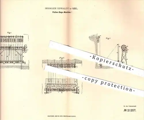 original Patent - Hermann Howaldt in Kiel , 1882 , Platten - Biegemaschine | Schiffbau , Tankplatten , Schiff , Schiffe