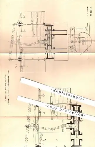 original Patent - Christoph Munnem in Köln , 1882 , Automatischer Flüssigkeitsmesser | Zählwerk , Flüssigkeiten !!!