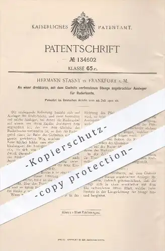 original Patent - H. Stasny , Frankfurt / Main , 1901 , Ausleger für Ruderboote | Ruderboot , Boot , Boote , Schiffe !