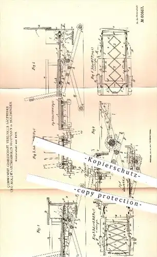 original Patent - KG Vereinigte Sägewerke u. Holzwarenfabriken Haarmann , Holzminden 1890 , Kinderstuhl u. Bett , Möbel