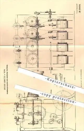 original Patent - Brüder Demuth in Wien , 1889 , Drahtüberspinnmaschine mit selbsttätiger Ausrückung | Seile , Seiler !!