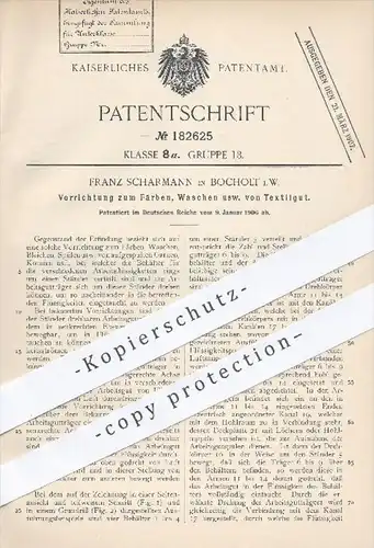 original Patent - Franz Scharmann , Bocholt , 1906 , Vorrichtung zum Färben , Waschen , Bleichen von Textilgut | Wäsche